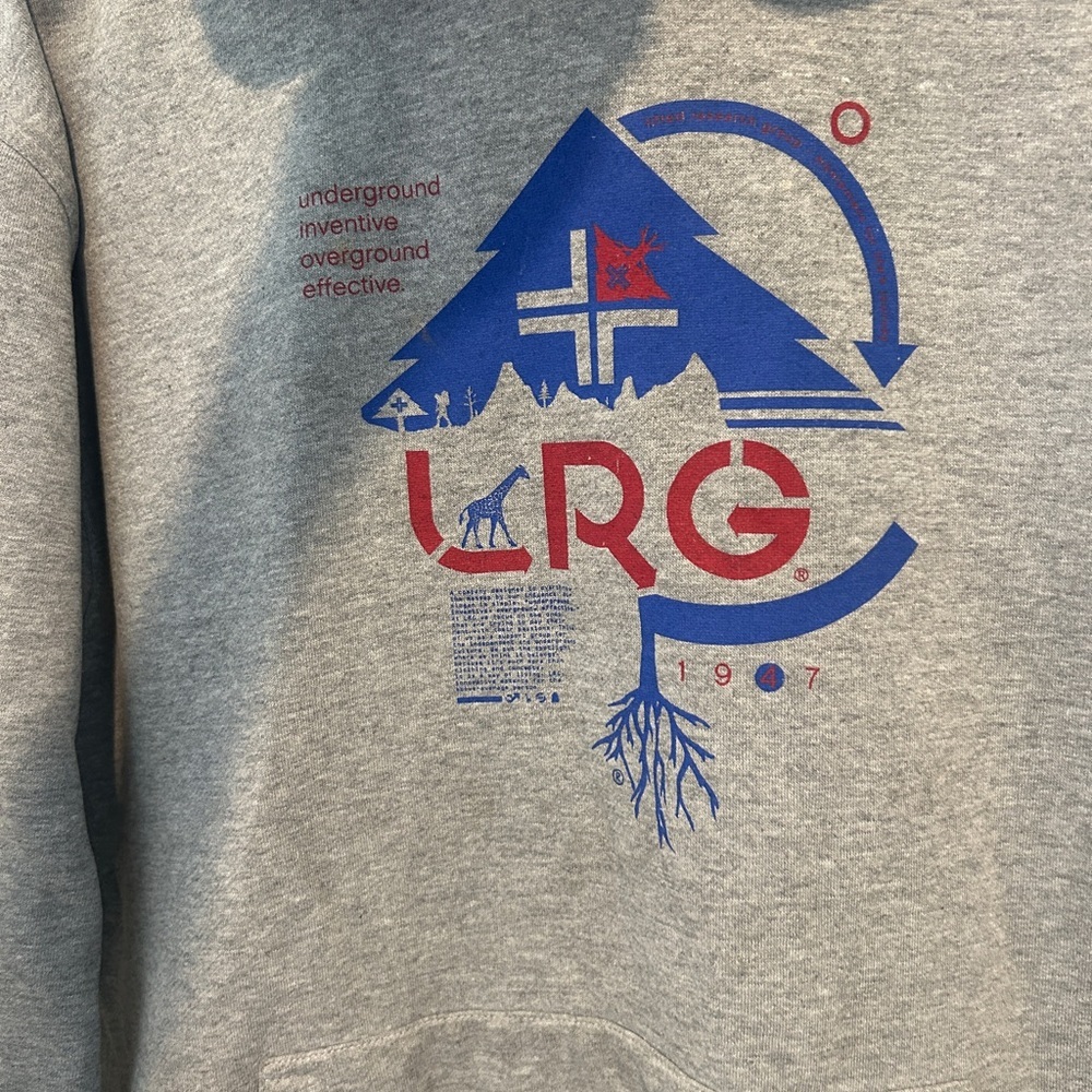 LRG Vintage SOLD OUT Tree Logo Hoodie Grey Streetwear Skate Men’s Medium - Picture 2 of 6